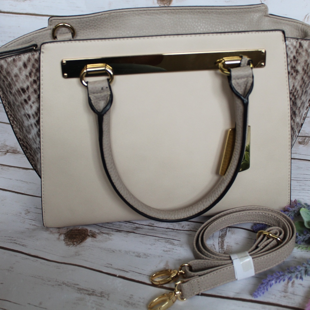 Aldo Bone Leather with Snake Print Bag